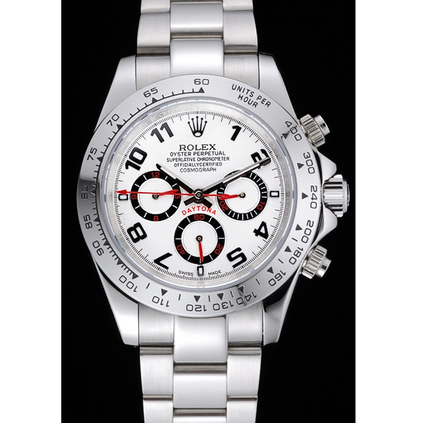 Aaa fake watches Cosmograph Bezel Dial Steel White Stainless Daytona Rolex White 1454242 0716